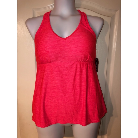 Torrid Coral Racerback Wireless Tankini Top - Picture 5 of 10